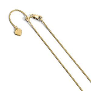 1mm Yellow Gold Tone Sterling Silver Adj. Snake Chain Necklace, 30 In